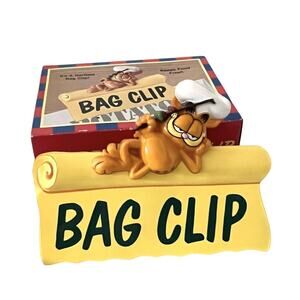RARE 80’s NEW GARFIELD Bag Clip COLLECTABLE NEW In Original Box By Gifto 3392-30